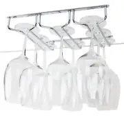HUJI Durable Chrome Under Cabinet Stemware Rack Storage Organization