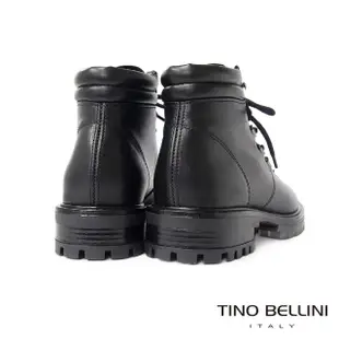 【TINO BELLINI 貝里尼】義大利進口帥勁休閒牛皮綁帶短筒靴FWMO0010(黑)