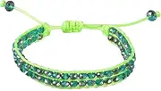[KELITCH] 2 Strand Crystal Bead Waxed Cord Bracelet