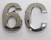 Apartment Number 6C Sign/Mailbox Number Sign, . (Silver,3D,)-REF24-1027