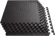 Puzzle Exercise Floor Mat, EVA Interlocking Foam Tiles Exercise Equipment Mat wi