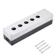 Push Button Switch Control Station Box 22mm 5 Buttons White and Black