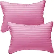 kinder Fluff Kids Pillows for Bed (2X) - The Only Toddler Pillow 300T Cotton Shell & Down Alternative Fill - Travel Pillow for Kids 4+ Bedding Set Sleeping Pillow Floor Bed Pillows (35x50cm - Pink)