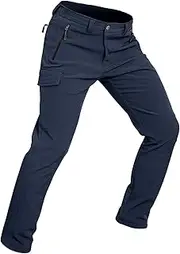 [Wespornow] Men's-Fleece-Lined-Hiking-Pants Water-Resistance-Snow-Ski-Pants Softshell Snowboarding Pants for Winter, Outdoor