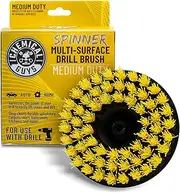 Chemical Guys ACC507 Medium Duty Spinner Multi-Surface Drill Brush Attachment (Fits Any Standard Drill - Power Scrubber Removes Stains & Cleans Floor Mats, Upholstery & Carpets), Yellow