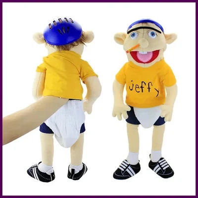 2025 Hot 60cm Large Jeffy Boy Hand Puppet Children Soft Doll Talk Show Party