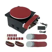 OUYANG Mini Disc Sander 6-Inch, 1.2x15in Belt Bench Grinder, Dual Motor Adjus...