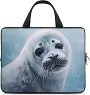 Laptop Case Sleeve Shockproof Computer Carrying Bag Harp Seal Painting Wallpaper Laptop Bag Tote Lightweight Notebook Case Cover Traveling Briefcase Handle Bags for Travel Business 17inch