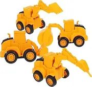 Toyvian 4pcs Construction Vehicle Toys Movable Digger Trucks for Toddlers Engaging for Boys and Girls for Fine Motor Skills Development