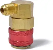 OSOLADY 1 Pair Quick Connector Coupler Adapter for Car Air Conditioning Right Angle Hvac Manifold Gauge Low High Pressure Accessory with Durable Material and Color Coded Knobs