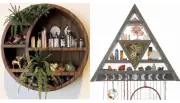 BUNDLE! 16 inch! Crescent Moon Shelf for Crystals & Triangle Crystal Shelf