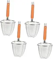 Pcs Stainless Steel Strainer Baskets Pasta Noodle Strainer Fine Mesh Colander Over Sink Hanging Hook Non-Slip Handle