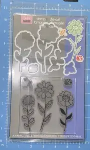 Sizzix Framelits Die Set 10PK w/Stamps GARDEN FLOWERS Hero Arts Lady Bug Bee