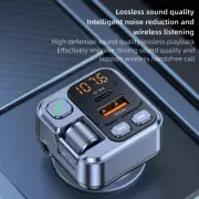 Bluetooth 5.1+ Car BT Wireless FM Transmitter Adapter Hands-Free 2USB PD Charger