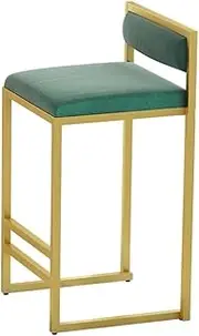 Modern Velvet Bar Stools with Backrest and Gold Metal Legs Counter Height Kitchen Island Chairs for Stylish Home Decor (Set of 2)