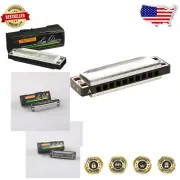 Vibrant Orange Major Diatonic Harmonica in Key of A - Exceptional Brass Quality
