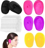 LIFKOME 4Pairs Reusable Silicone Ear Caps Comfortable Ear Covers for Shower Hair Dye Protection Swimming Spa Flexible Lightweight Design Transparent Ear Shields