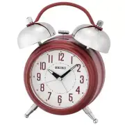 Seiko QHK051R Large Bell Lumibrite Hands Alarm Clock with Snooze Arabic Numerals