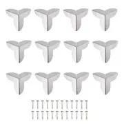 12pcs 22x22x23mm Metal Box Corner Protectors Edge Guard Iron Silver Tone