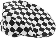 [FOMIYES] Baking Hat Checkered Print Chef Cap for Restaurant Comfortable Paper Headwear Fashionable Chef Beret