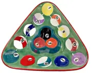 Rack 'Em Up Pool Billiards Chip & Dip Bowl Platter Man Cave