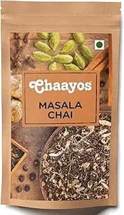 Chaayos Masala Tea - Premium Chai Patti with 100% Natural Spices - 200g [100 Cups] | Masala Chai Patti | Chai Masala | Assam Tea | Black Tea | Ginger Tea | Adrak Chai | Organic Tea Leaves | Tea Masala