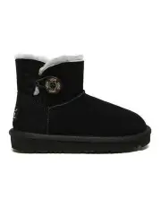 [UGG Australian Shepherd] Nolan Mini Button Boots in Black