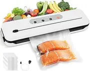 [toprime] Vacuum Sealer Machine, 80kPa Powerful Food Sealer Built-in Cutter with Sealing Bag and Hose, Vacuum Air Sealing System for Food Storage and Sous Vide