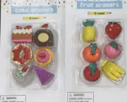 Erasers 6 In Each Pack Back To School Erasers Cake Erasers And Fruit Erasers