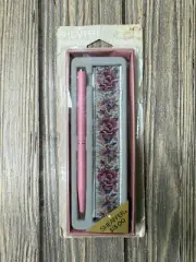 Sheaffer Refillable Fashion Ballpoint Pen With Tapestry Pouch Tea Rose
