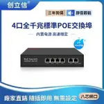 ♞千兆4路POE網路交換機POE 4+2端口電源供應器集線器4+2口以太網路交換器SWITCH網路供電交換機