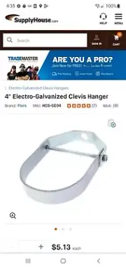 4" Electro-Galvanized Clevis Hanger (5)