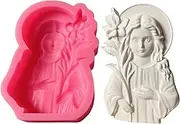 Religious Virgin Mary Statue - Silicone Mold Virgin Mary Candle Molds For Candle Making | Blessed Virgin Mother Silicone Candle Molds | Home Crafts Making Tool Easy Release For Gypsum Fondant Concrete