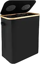 Oxford Cloth 140L Bottle Collection Container Large Capacity Deposit Bottle Storage with Side Pocket Two Compartment for Home(black,1 set)