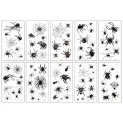 10PCS Halloween Spider Face Tattoos Spider Web Spider Net Temporary Tattoos