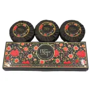 Maja Perfumed Cased Soap Skin Care Bath Shower Round Black Silk 100g Pack of 3