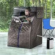 OGL Portable Sauna Box for Home Indoor Spa, Full Body Steam Sauna Tent Set with Cover, 3L Steam Pot, Portable Chair