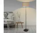 EMITTO Modern LED Floor Lamp Stand Reading Light Home Decor Indoor Linen Fabric
