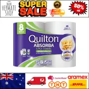 Quilton Absorba Double Length Paper Towel White 8 Count 4 Ply for Cleaning NEW