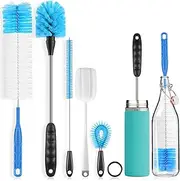 Bottle Brush Cleaning Set, Long Handle Bottle Cleaner for Washing Narrow Neck Beer Bottles, Wine Decanter, Narrow Cup, Pipes, Hydro Flask Tumbler, Sinks, Cup Cover Pack of 5