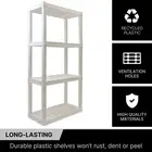 Oskar 4-Tier Garage Shelving Warehouse Rack Pallet Racking Storage Shelf, White