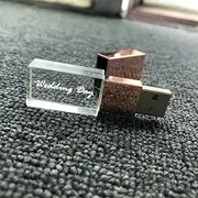 High Speed 32GB USB Flash Drive, Wedding Day Logo Crystal USB Memory Stick Pen Drive, Storage Udisk Pendrive