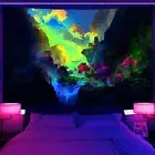 Wonderland Taoist Wall Art Blacklight Poster UV Reactive Tapestry Wall Hanging