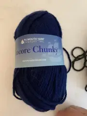 Plymouth Encore Chunky Bulky Yarn 1 Skein Dark Blue 0848 143 yds