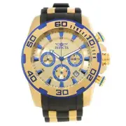 Invicta Men's Watch Pro Diver Scuba Quartz Chrono Gold Tone Dial Strap 22308