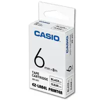 在飛比找momo購物網優惠-【CASIO 卡西歐】標籤機專用色帶-6mm透明底黑字(XR