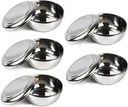 SoltreeBundle Set of 5, Korean Stainless Steel Rice Bowl with Lid Set, Korean Kitchen Restaurant, Multi-Purpose Stainless Steel Hygienic Sanitary Bowl + Lid Set