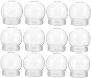 20pcs Transparent Plastic Snow Globes DIY Craft Kit Multi Use Empty Candy Containers for Creative Snow Globe Projects Party Decorations