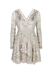 Needle & Thread Chandelier Sequin-embellished Tulle Mini Dress - Silver - 10 (UK10 / S) 10 (UK10 / S)