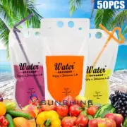Translúcidas De Bolsas De Licor De Bebida Mano Bolsas De Jugo Con 50 Popotes